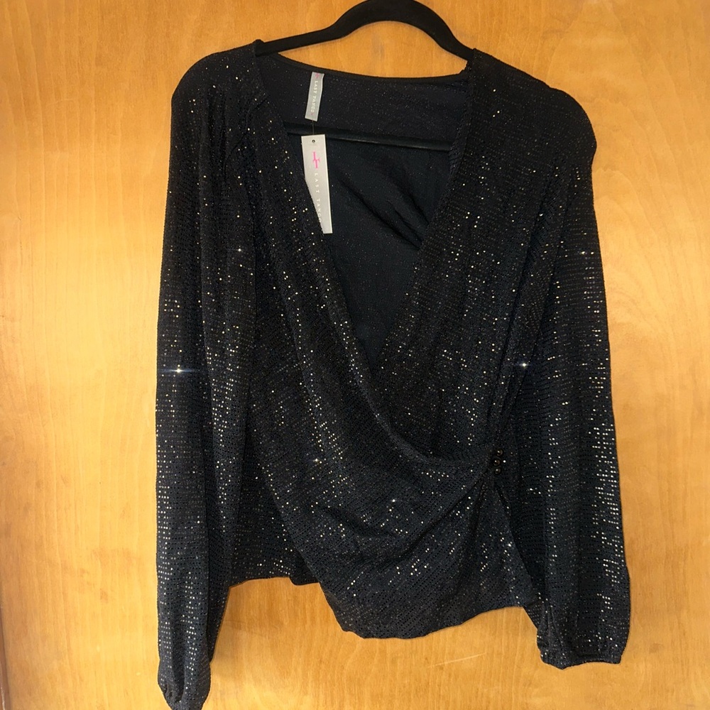 Last Tango Black Sequin Blouse